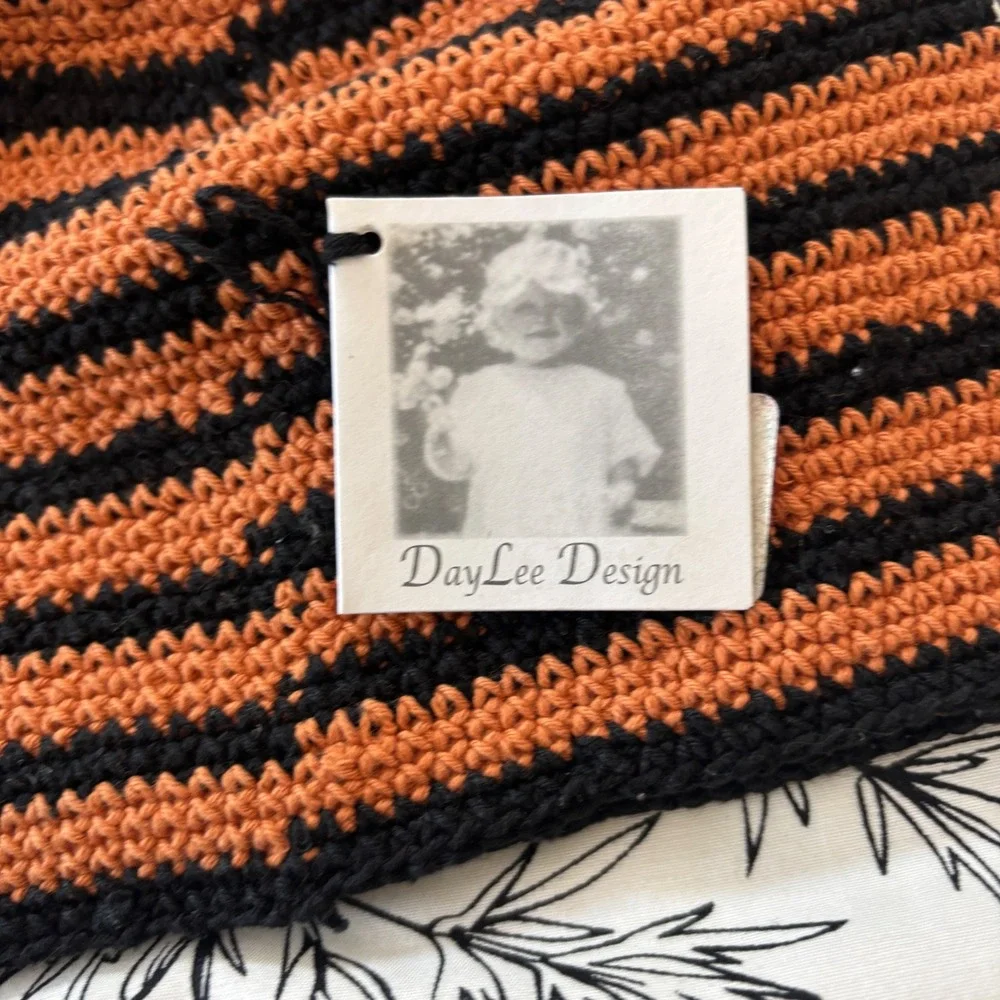 NWT San Diego Hat Co Kids Tiger Crochet Striped Knit Animal Hat Orange And Black